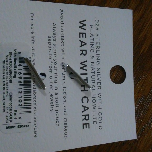 Pura Vida Boho Howlite Ring Size 6 - Picture 3 of 3